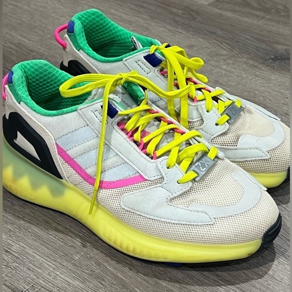 Women’s Size 6 Adidas ZX Ultraboost Yellow Pink Sneaker EUC Shoe - Picture 2 of 10